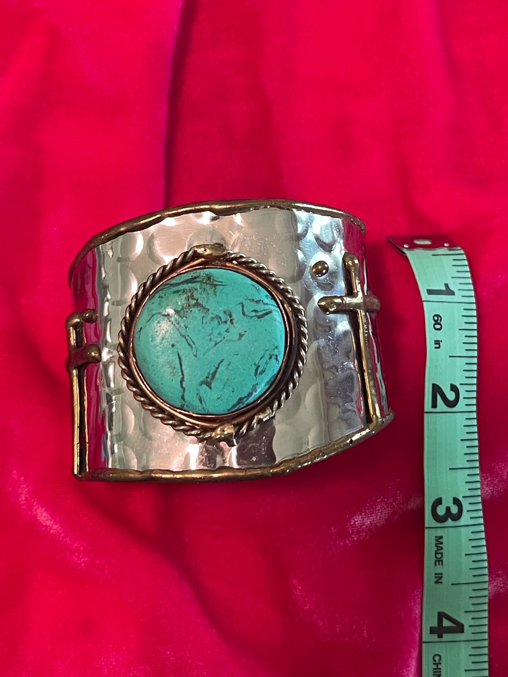 Cuff Bracelet with Turquoise Stone